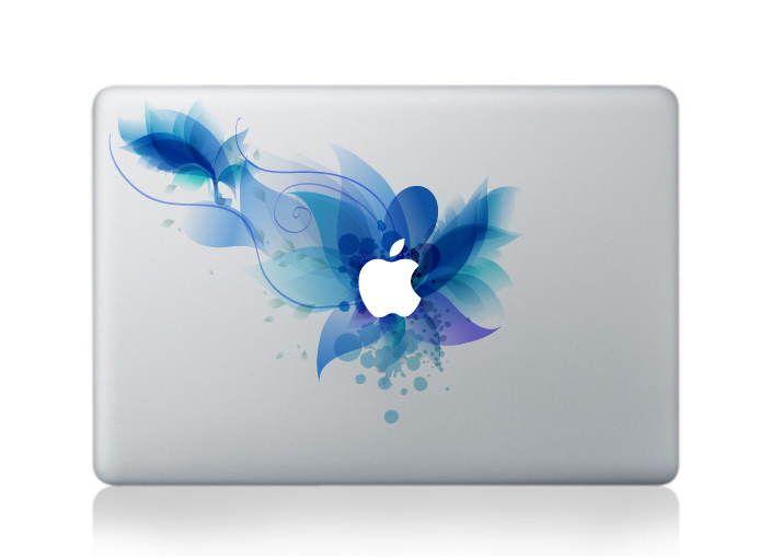 blue macbook decals