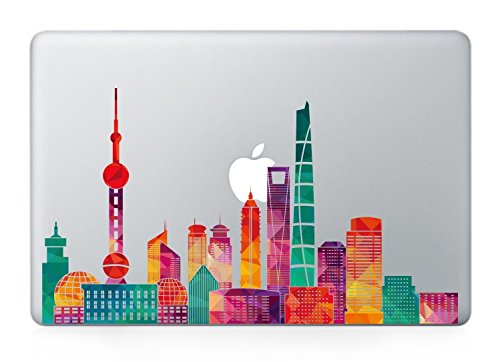 Shanghai skyline macbook decals