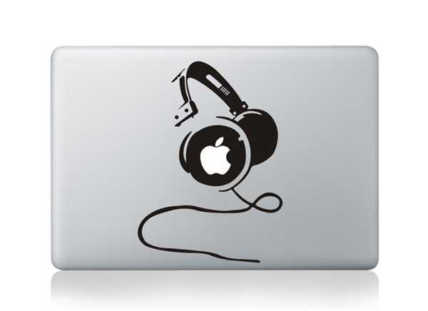 headphone macbook decals
