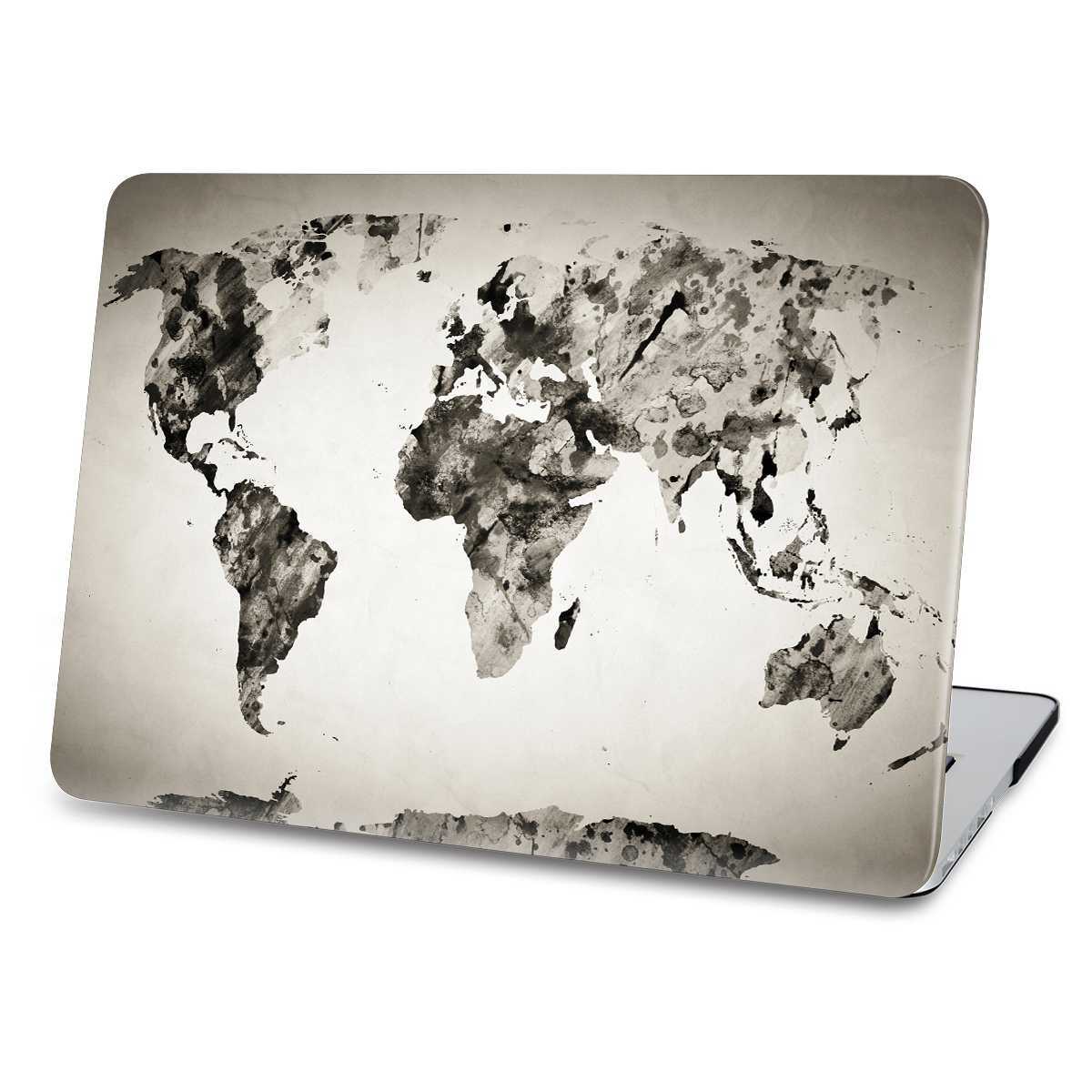 Black WorldMap macbook case