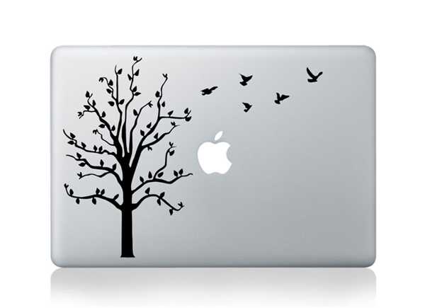tree birds macbook decals